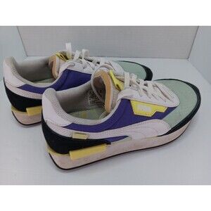 Women's Size 6.5 - PUMA Future Rider Play On White Multi Purple Yellow